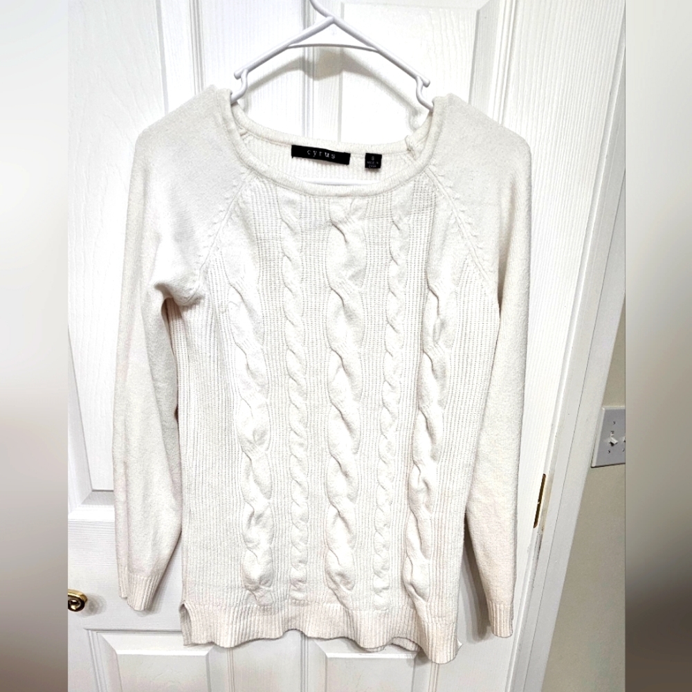 White cropped sweater